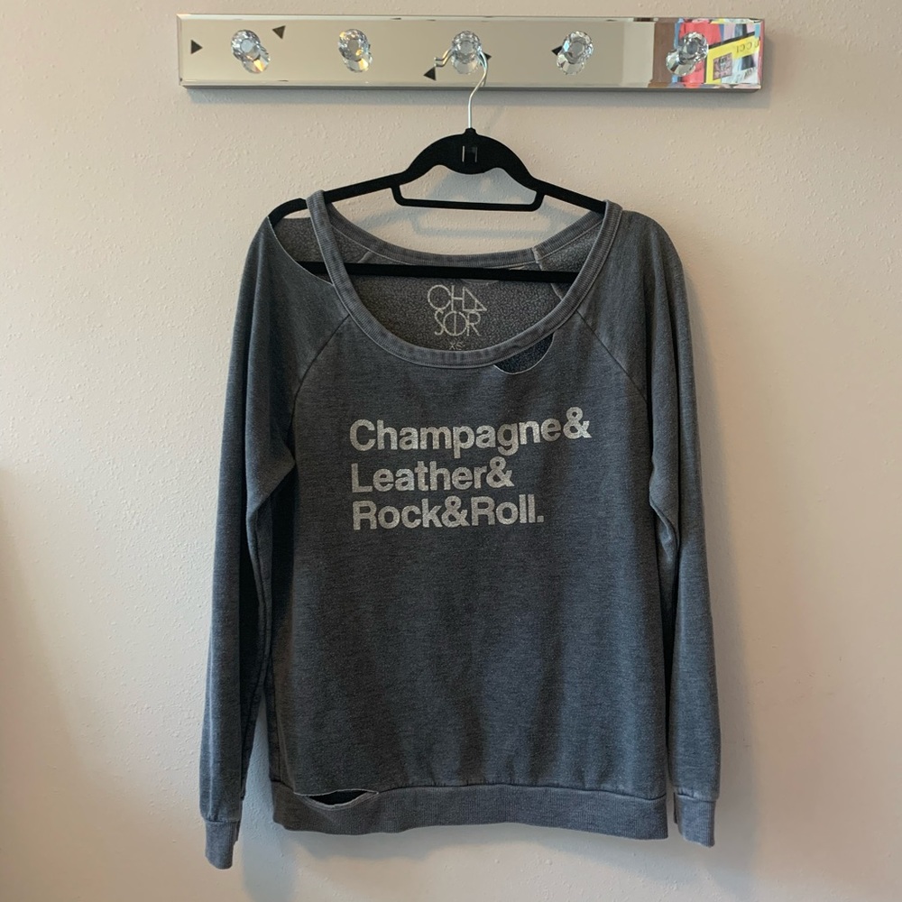 Chaser Distressed Crewneck